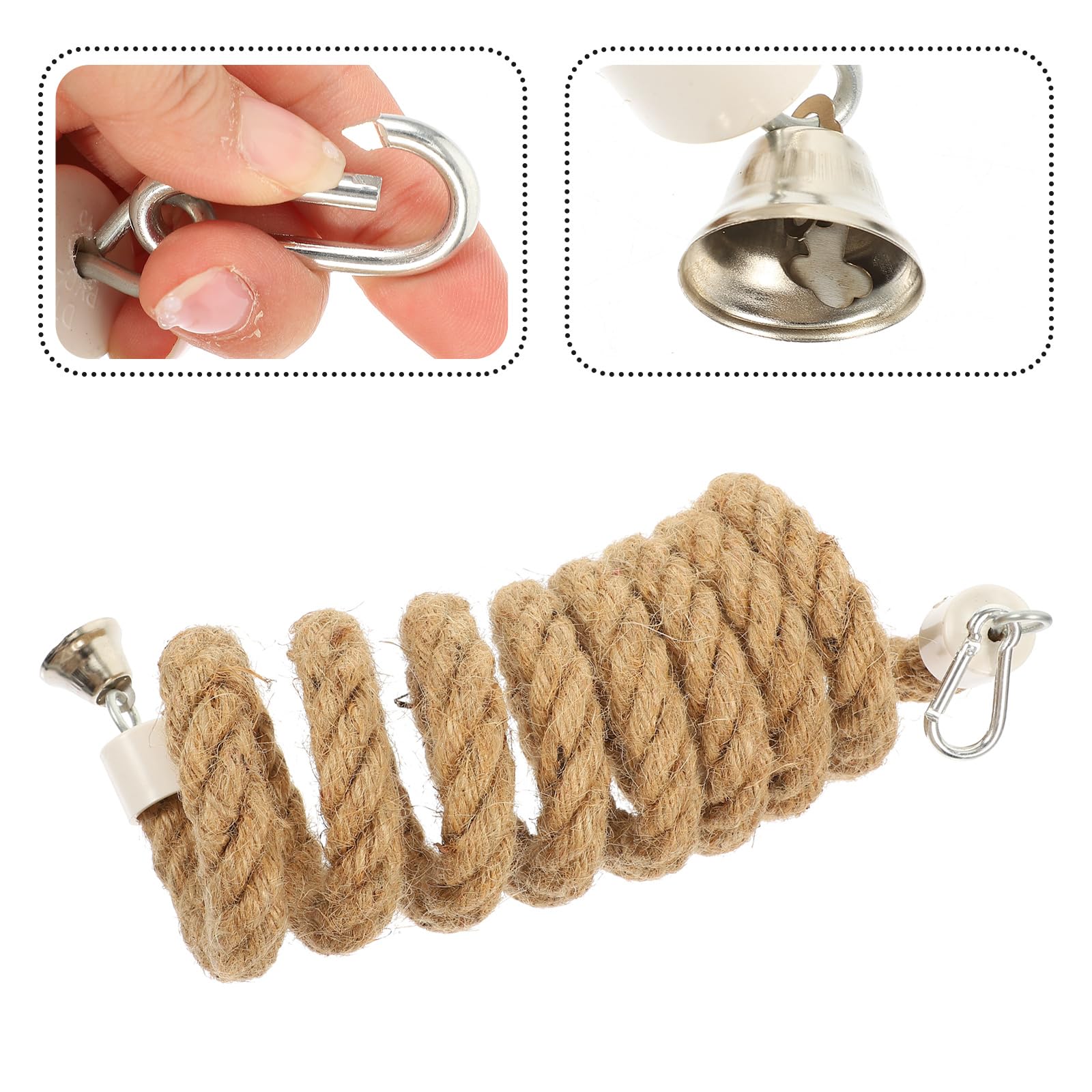 Ipetboom Perchoir en corde de jute pour perroquet, balançoire, escalade, jouets à mâcher, 2 m