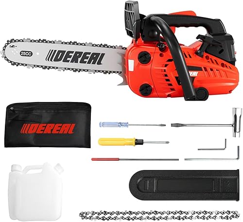 Miniatura 8 de Motosierras de gas 58cc 2 ciclos de gasolina Pro Powered Motosierras de cadena de 20 pulgadas de tabla guía de cadena eléctrica Motosierras de