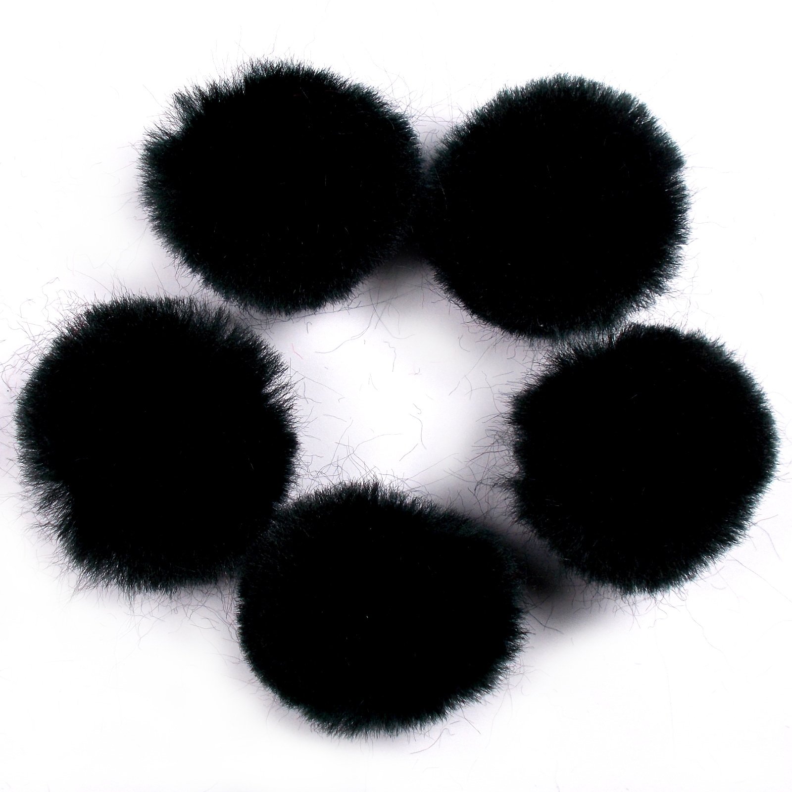 Pom Poms for Crafts 2.5cm Wide Pack of 5 (Black)