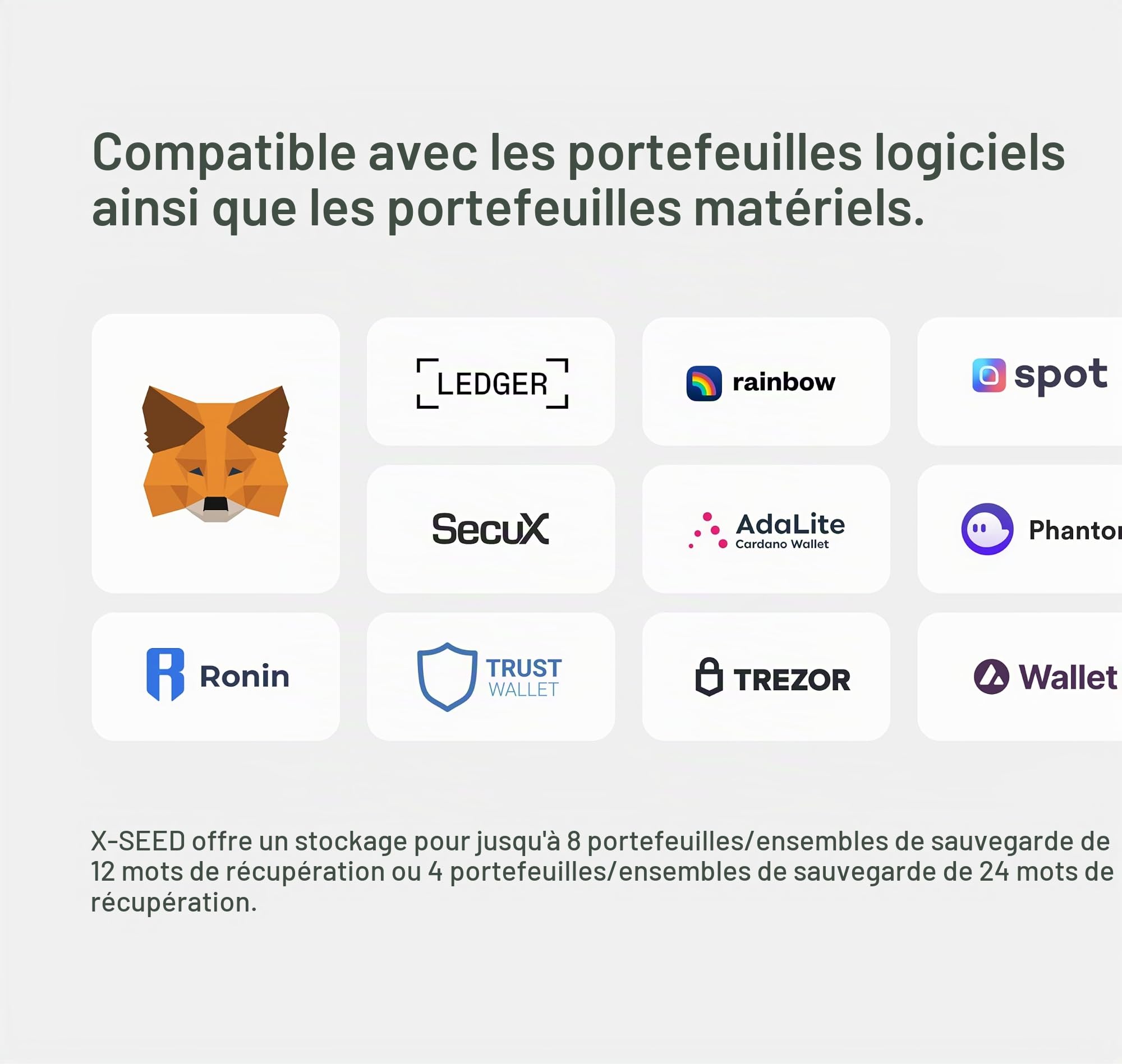 SecuX XSEED Pro Eco – Portefeuille Bitcoin Indestructible – Plaque en Acier pour Le Stockage des Phrases de récupération Crypto – Compatible avec Ledger et d'autres Portefeuilles Hardware.