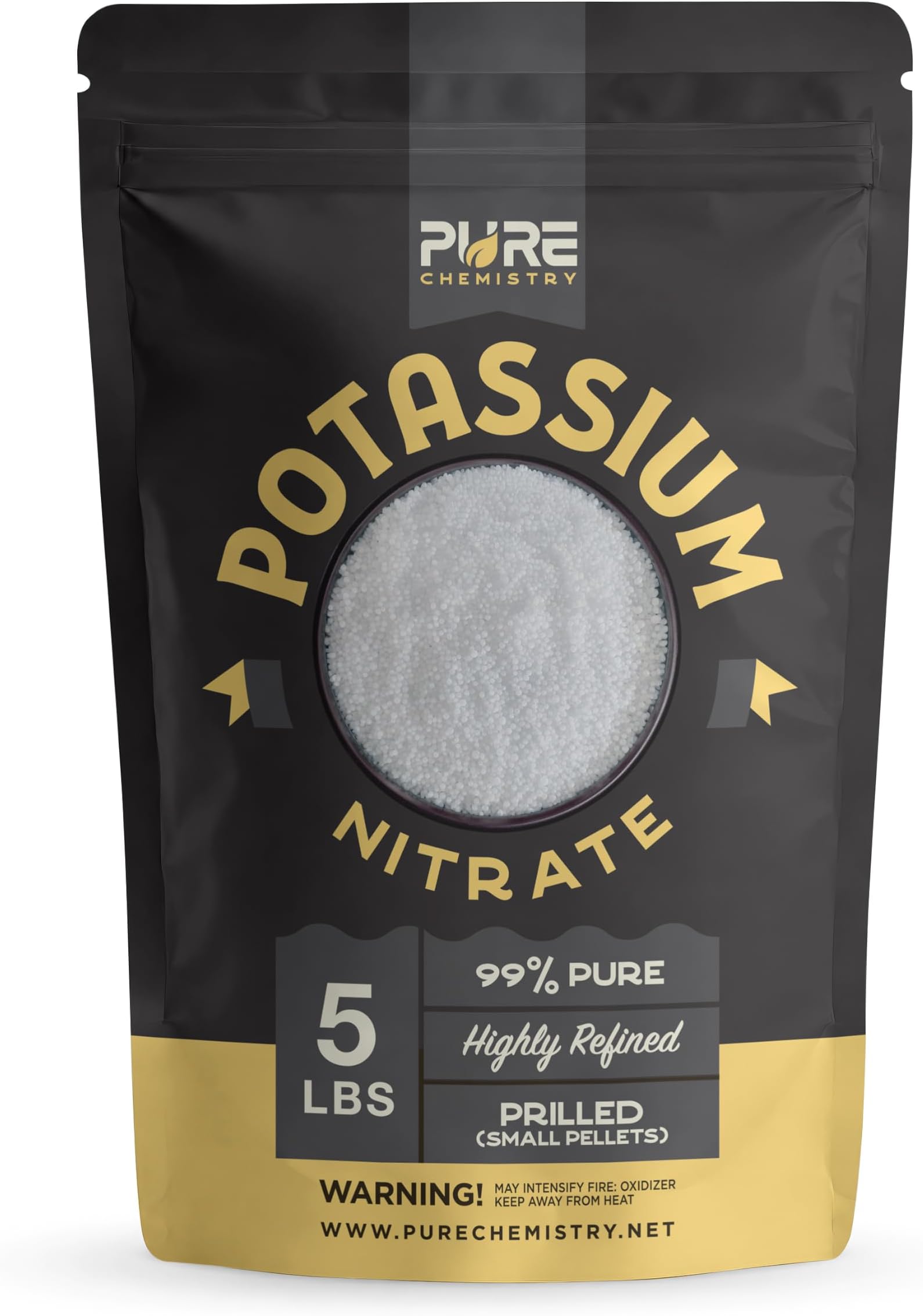 Ecoxall Potassium Nitrate Pellets, 99% Pure, 5 lbs | Tree Stump Remover, All Purpose Fertilizer for Plants, Grass, Indoor and Outdoor, Lawn Care, Industrial-Grade, Prilled