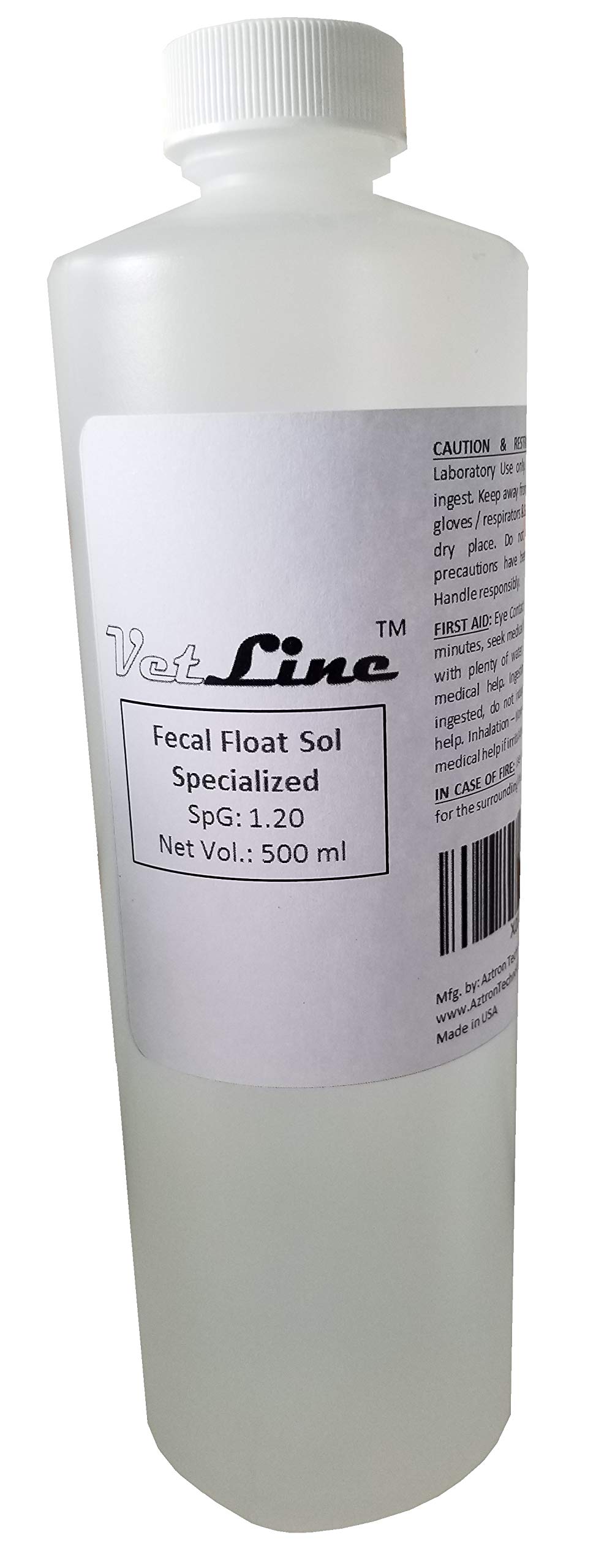 VetlineFecal Float Sol - Specialized, SpG 1.20, 500 ml