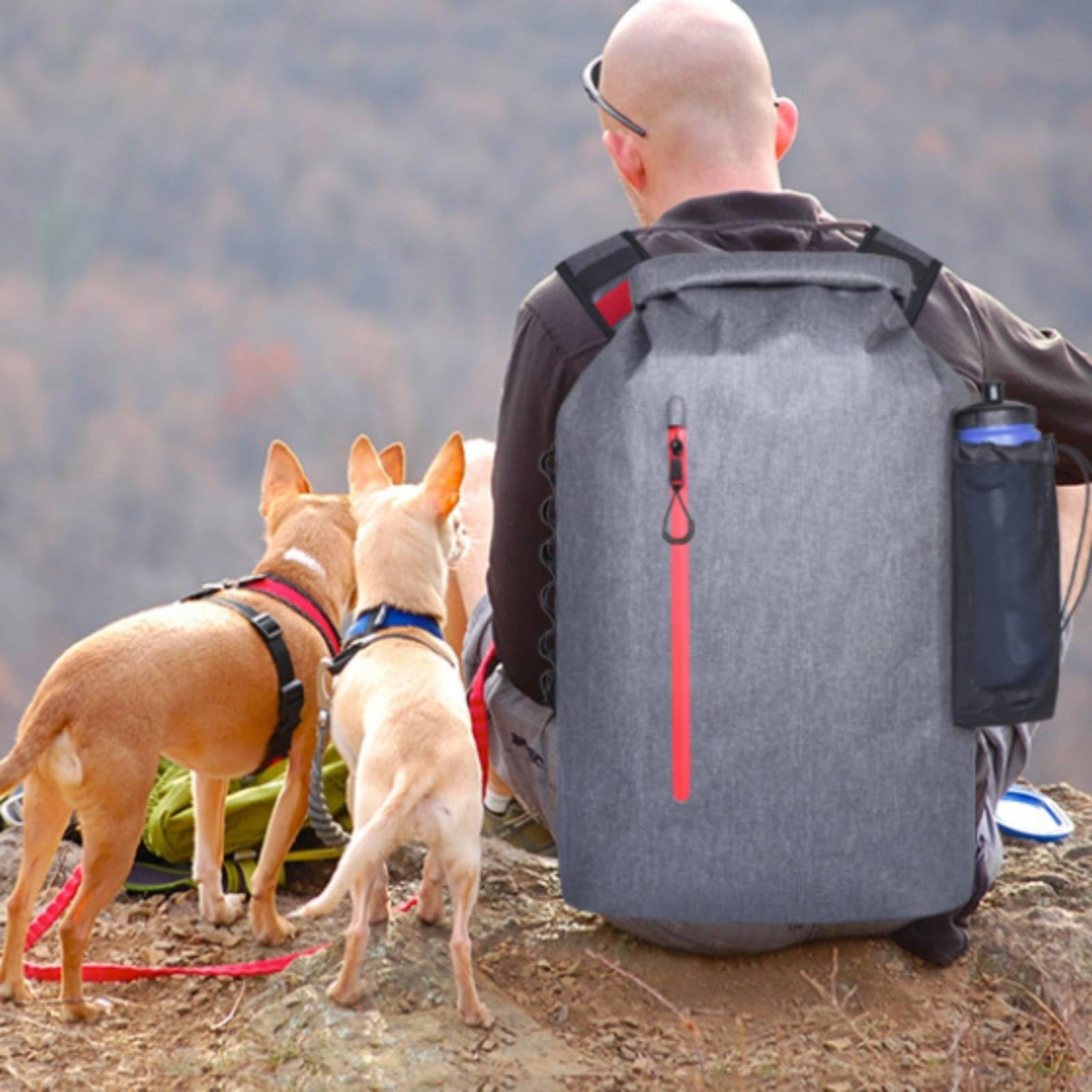 Gralara Outdoor Rucksack Wasserdicht Rucksack Tasche Daypack mit Rolltop IPX8 30L Cationisches Gewebe Mehrere Fächer Verstellbare Schultergurte Unterstützende, Grau, Grau, Einheitsgröße