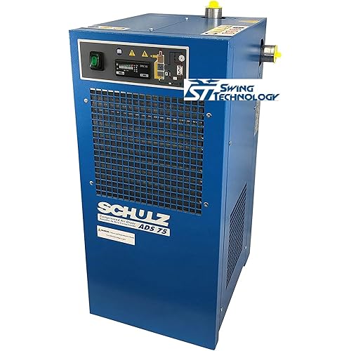 Schulz ADS-75-UP Non-cycling Compressed Air Dryer, Blue; Electronic Controller; 115V; 203 PSI Max Inlet Pressure; Single Phase Circuit; 75 CFM