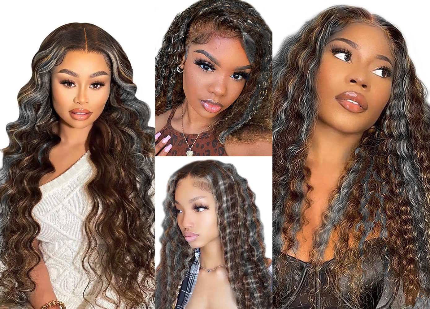 Brazilian hair black and grey ombré 22\