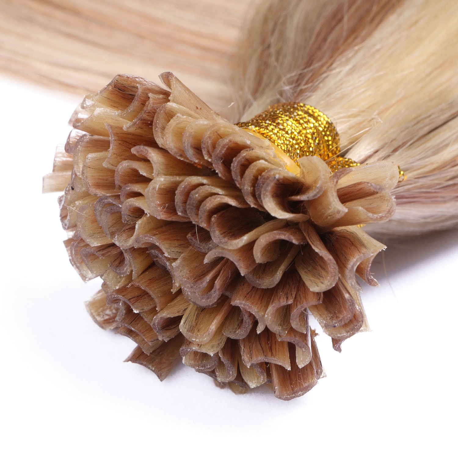 Keratin Bonding - # 12/613 GESTRÄHNT - 40cm - 100 Strähnen - 1g - 100% Remy Echthaar Haarverlängerung U-Tip Extentions by NOVON Hair Extensions mit sehr hoher Qualität