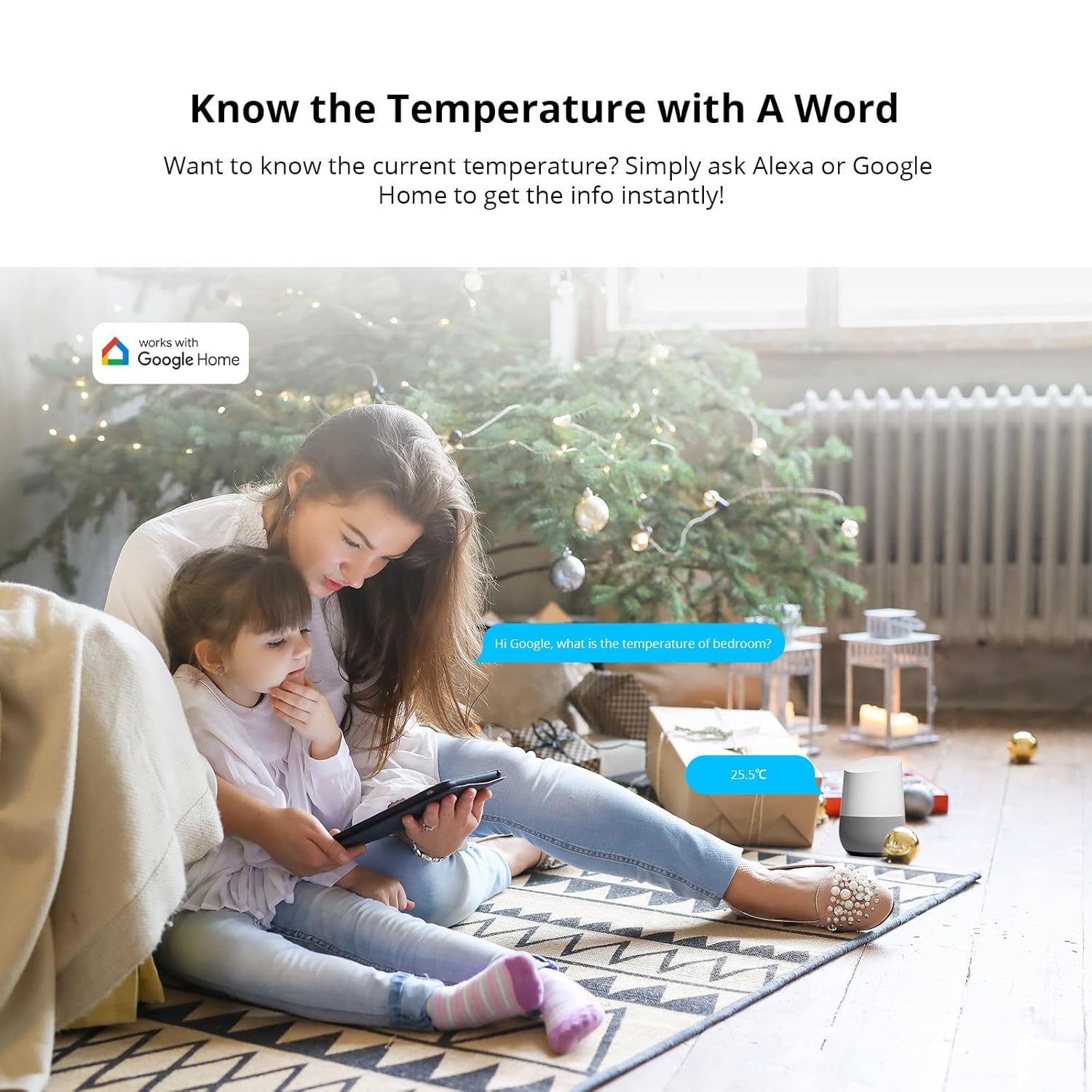 Mobile application displaying historical temperature and humidity data graphs