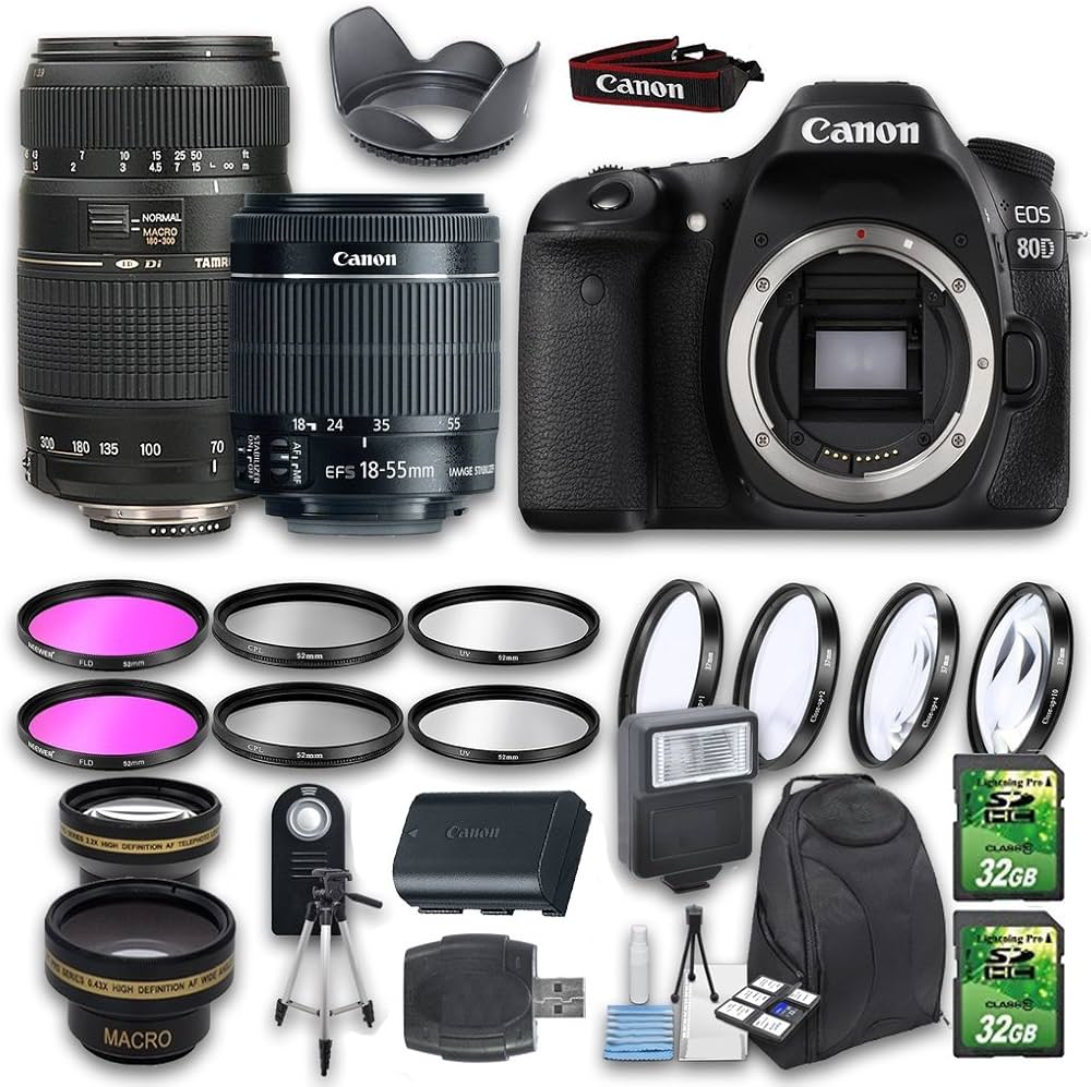 eos 80d セット Buy Canon EOS 80D DSLR Camera Bundle with EF-S 18-55 mm f/3.5-5.6