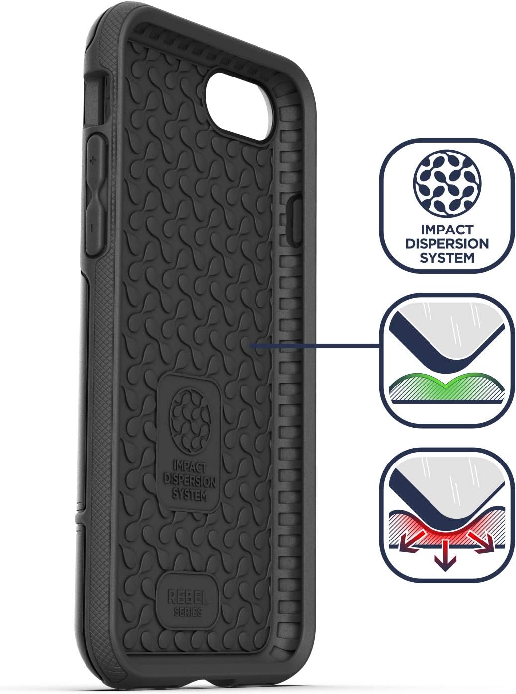Encased Rebel for iPhone SE 2022 Belt Clip Holster Case, Protective Full Body Phone Cover with Holder (Fits iPhone SE 2020/2022 3rd Gen) Black
