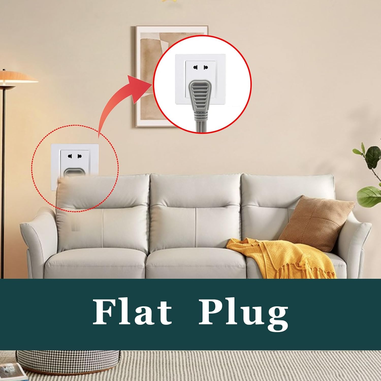EP 9 Ft Heavy Duty Appliance Extension Cord - 14 Gauge 3 Prong Grounded Cable Wire, Ideal for Air Conditioners, Refrigerators, Microwaves, Washing Machines & More - Indoor Use, Gray