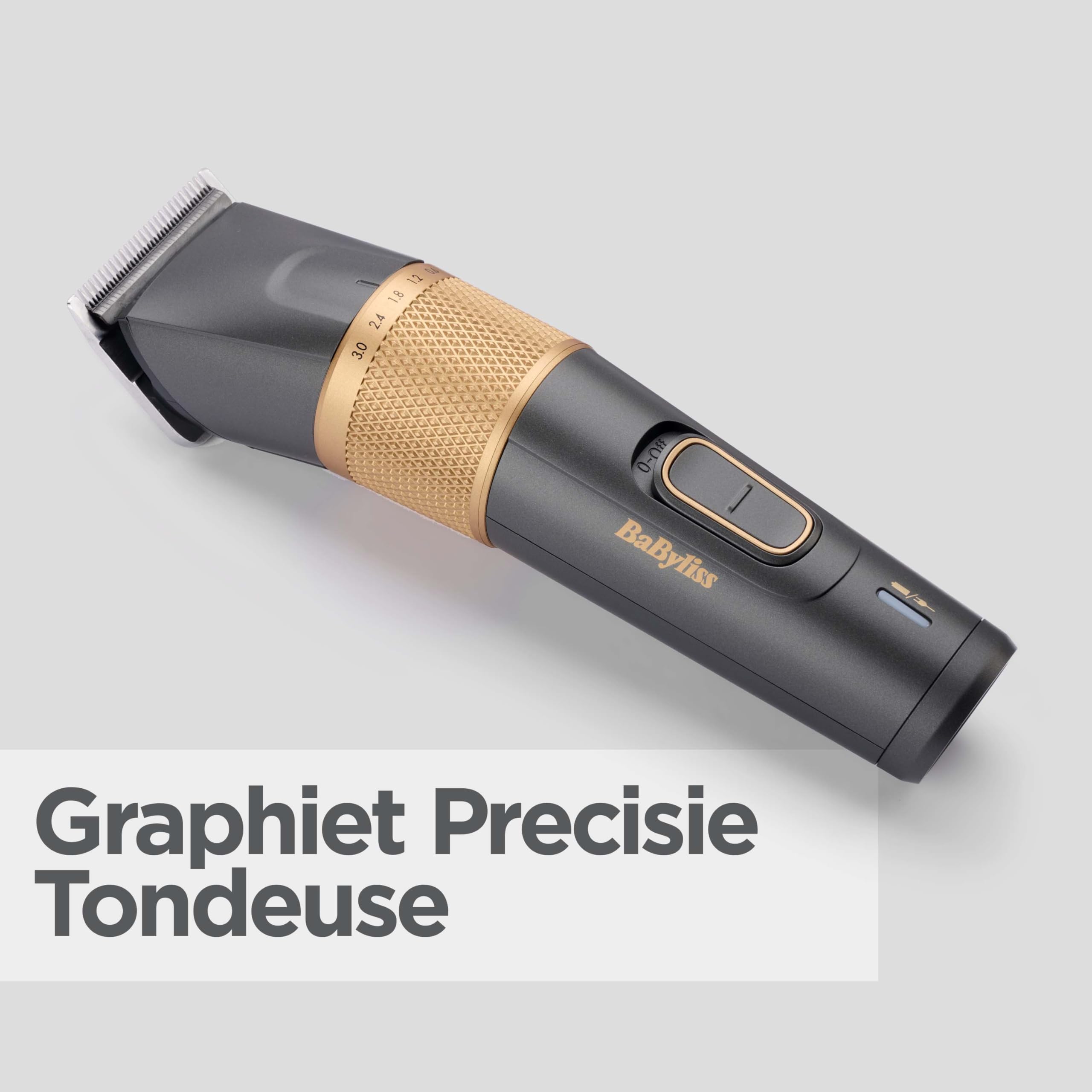 BaByliss Graphite Precision Haarschneider, 8 Kammführungen, 40 Schnittlängen, Kühl bleibende Graphit-Klinge, Lihitum-Ionen Akku, E987E
