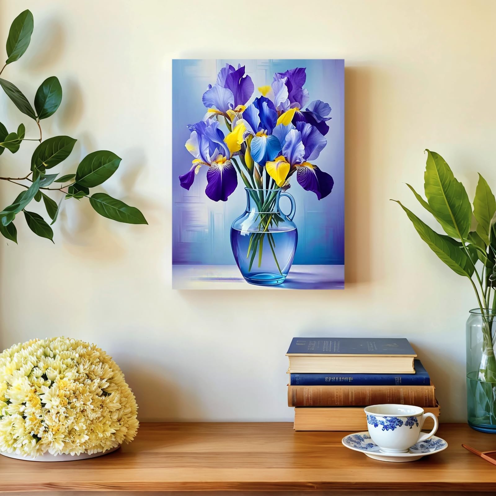 Kit Diamond Painting 5D – Vaso Di Iris Viola, 30x40cm, Diamanti Rotondi, Per Adulti E Principianti, Fai-da-te, Ideale Per Regalo