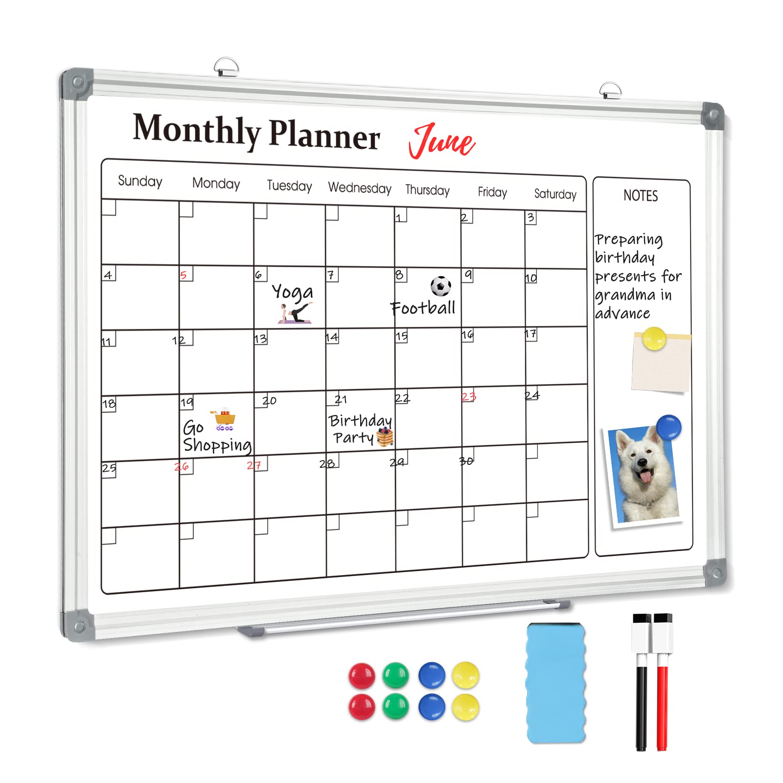 1 x RAW Customer Returns MEETMATE Monthly Planner Whiteboard