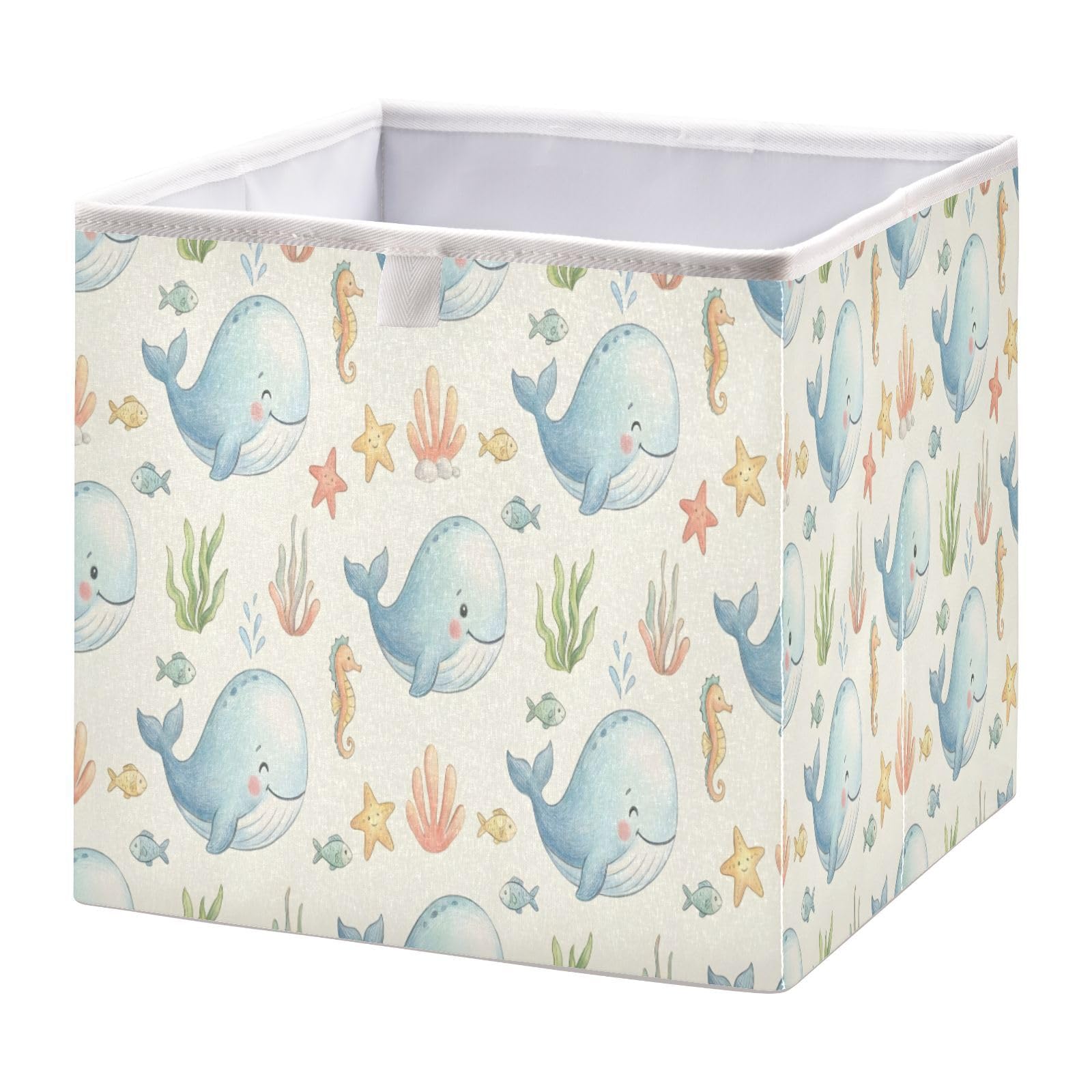 Cgiub A Whale Storage Cubes 28X28 Cm Collapsible Decorative Fabric Storage Box Shelves Closet Organiser Bin For Bedroom Nursery Office
