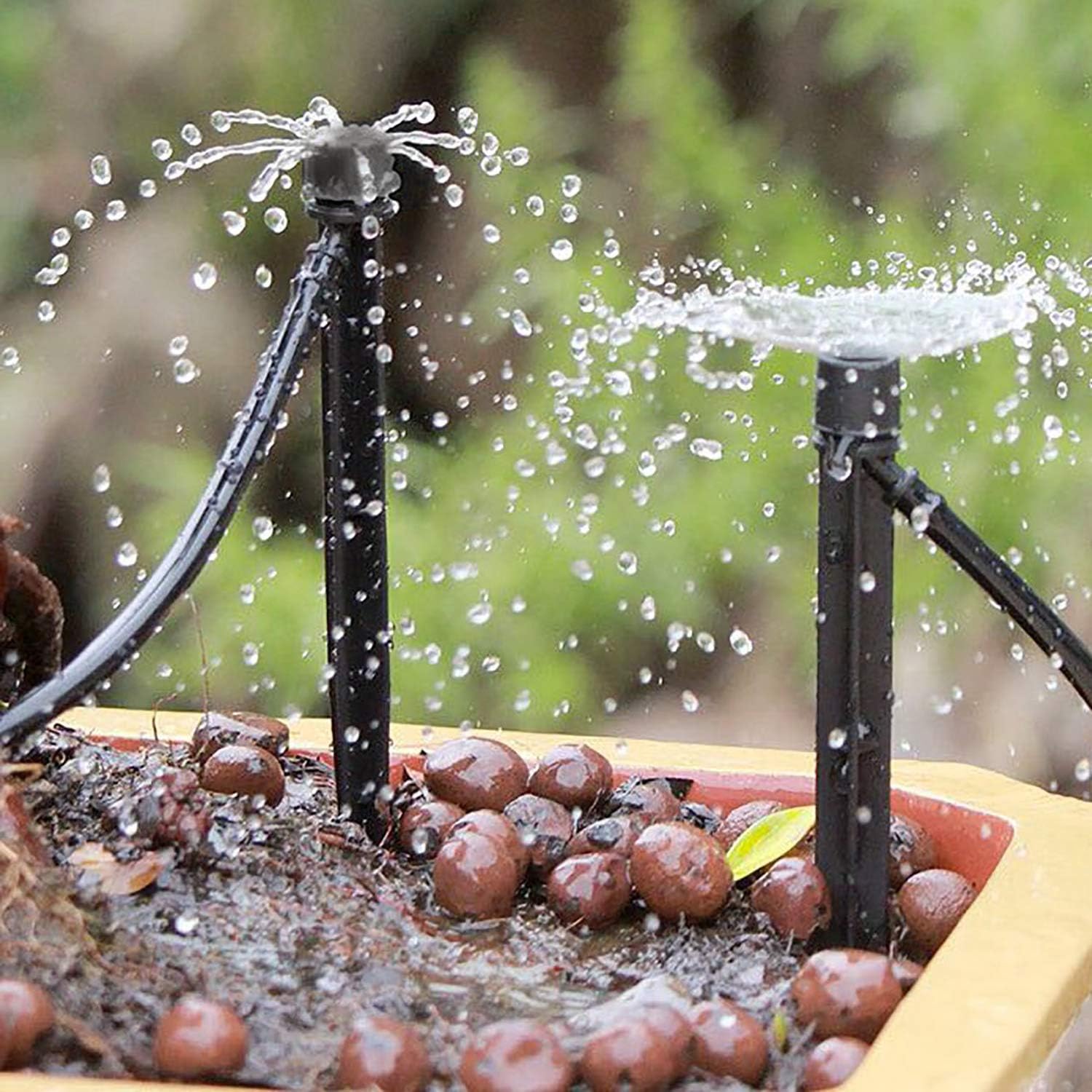 50 Count Drip Emitters Perfect for 4/7mm Tube PE Pipe, Adjustable 360 Degree Water Flow Irrigation Drippers on Stake for Flower Bed, Garden, Lawn : Patio, Lawn & Garden