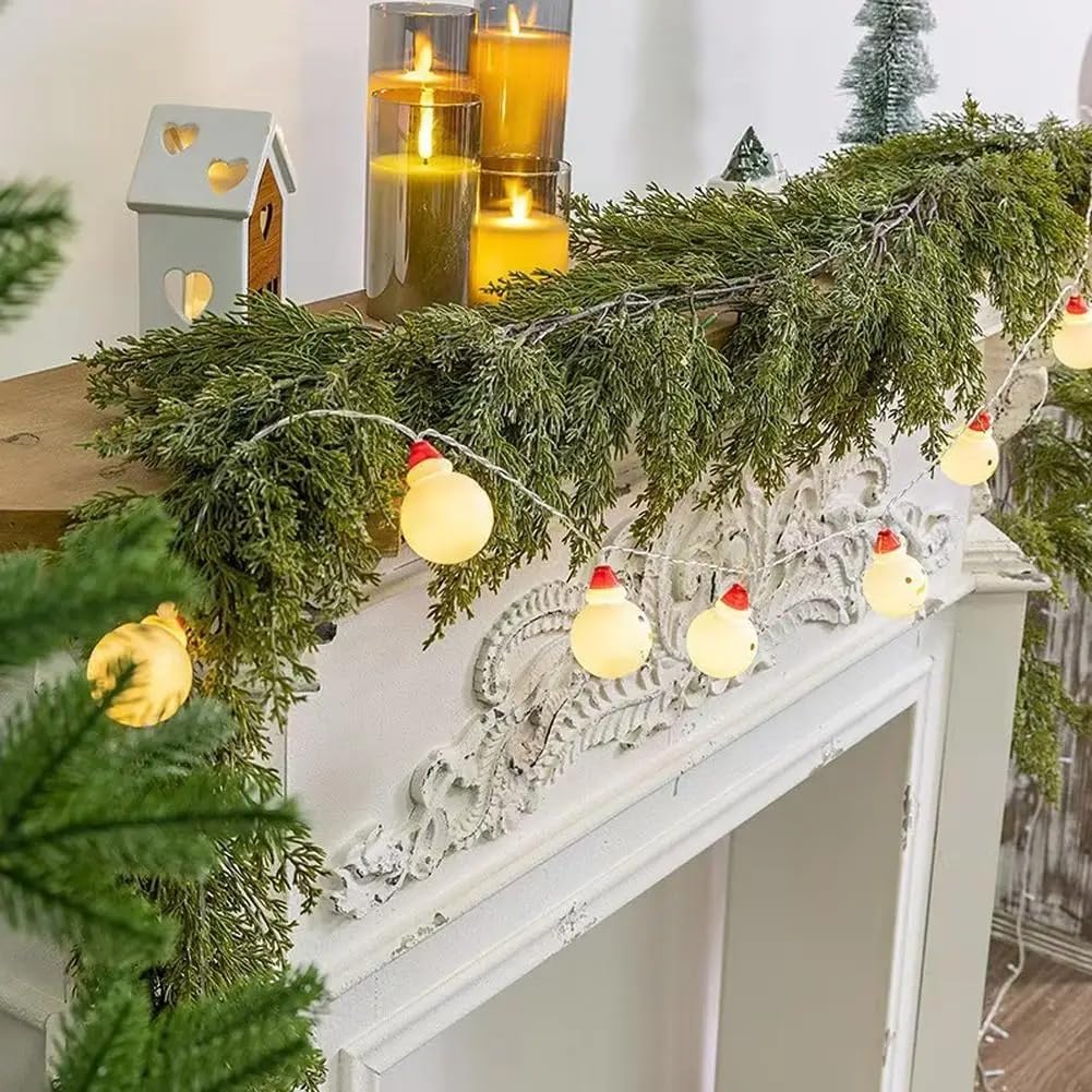 Guirnalda de pino de 180 cm para decorar sin suciedad chimeneas y centros de mesa navideños