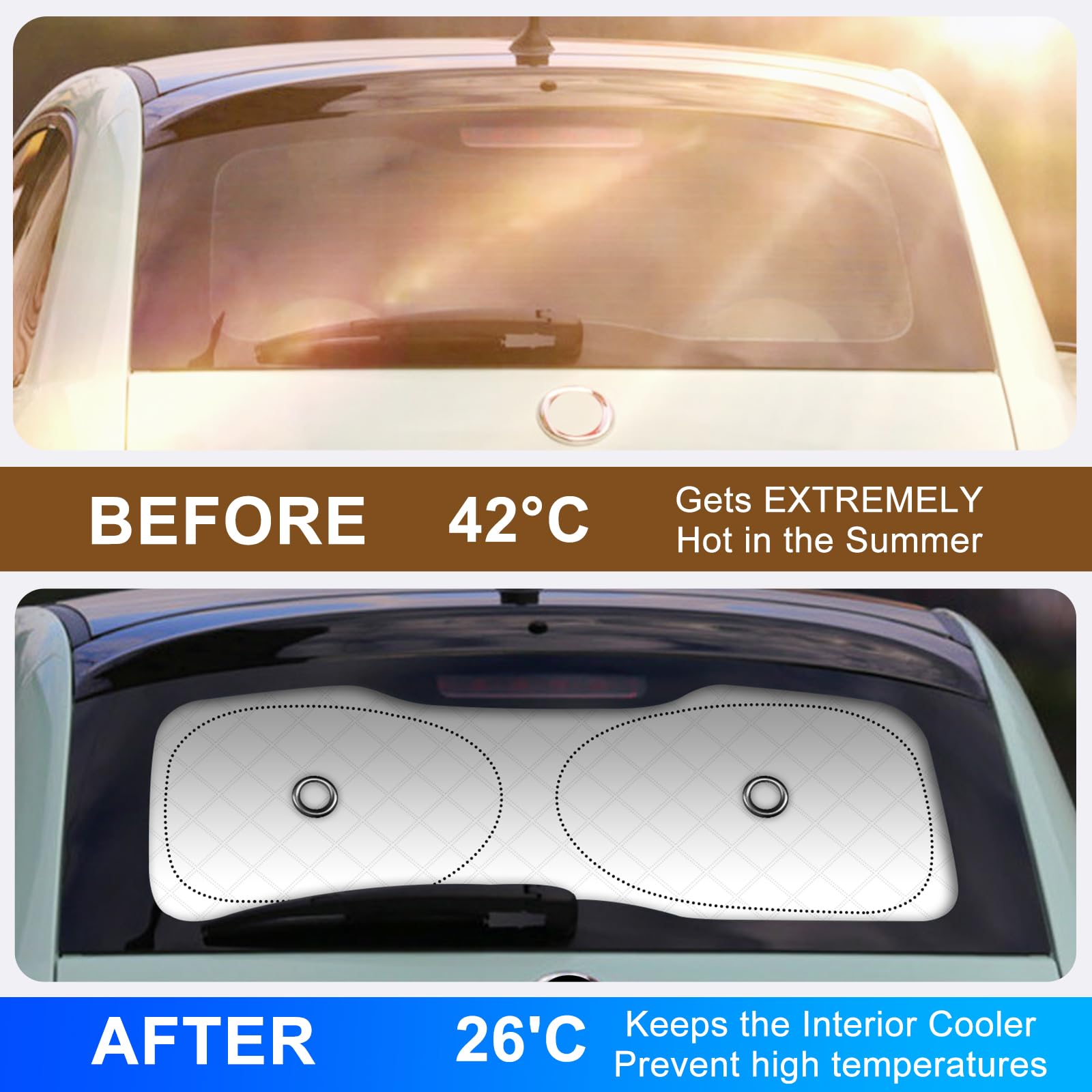 Parasole Auto Per Fiat 500 E Abarth 595 - Parasole Pieghevole Per Parabrezza, Blocca Raggi UV E Calore - Foto 5