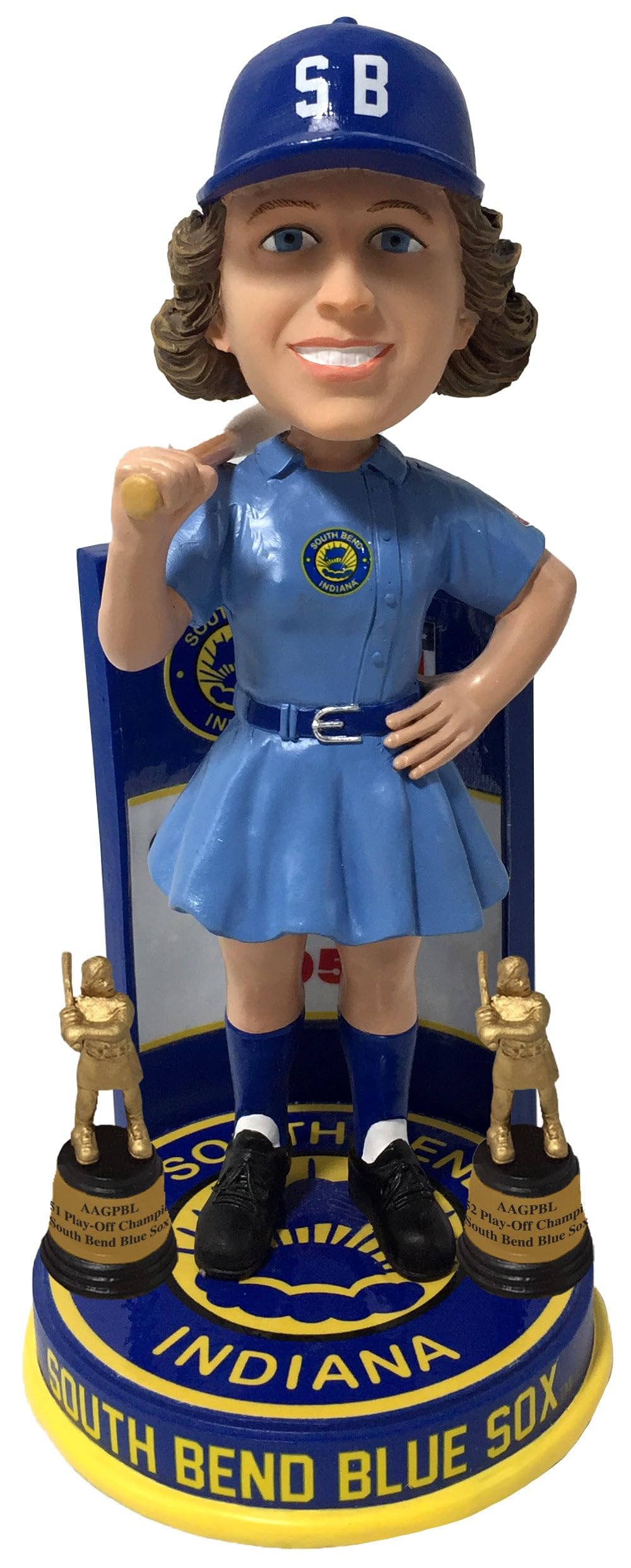 South Bend Blue Sox Champions Bobblehead AAGPBL Baseball