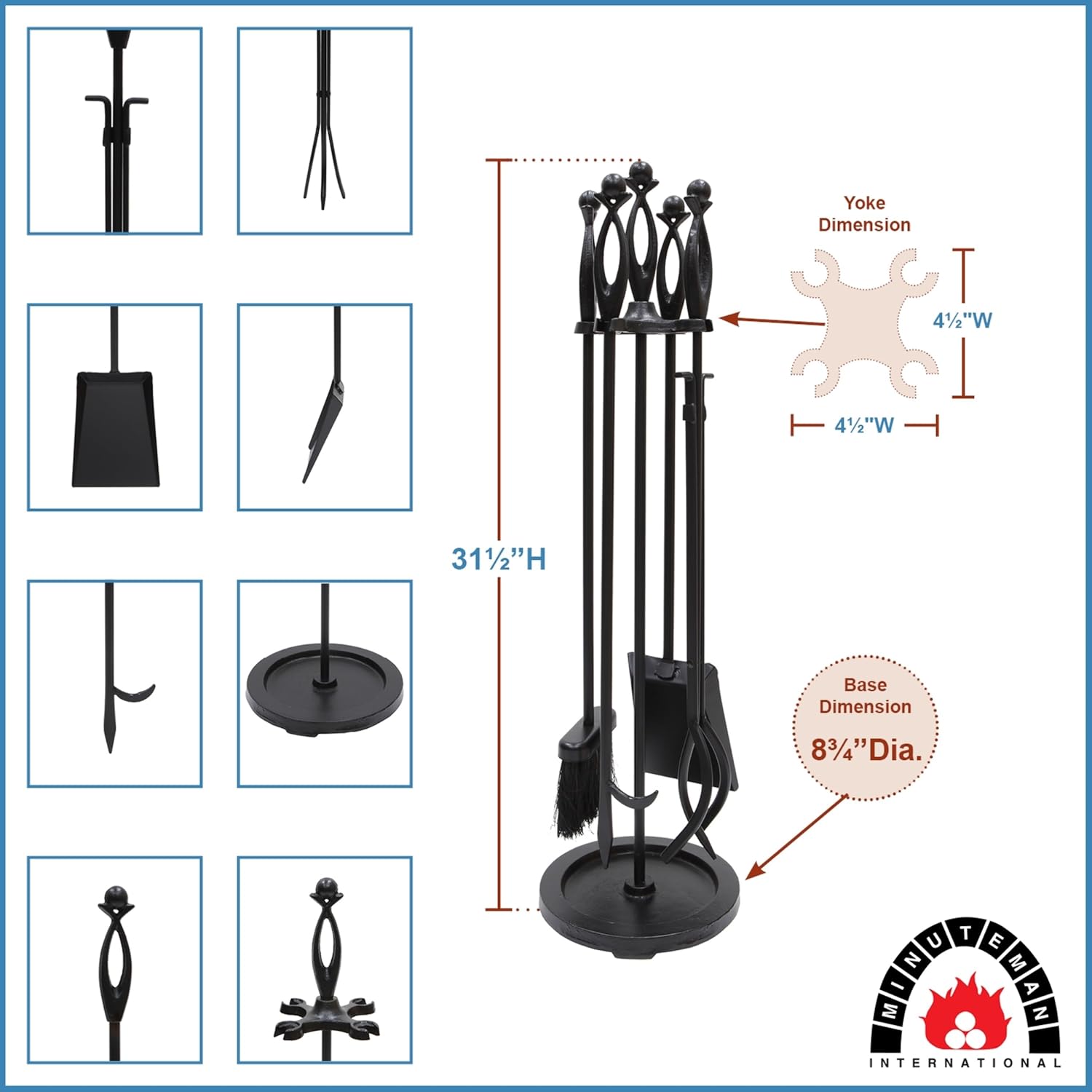 Minuteman International Lincoln Fireplace Tool Set