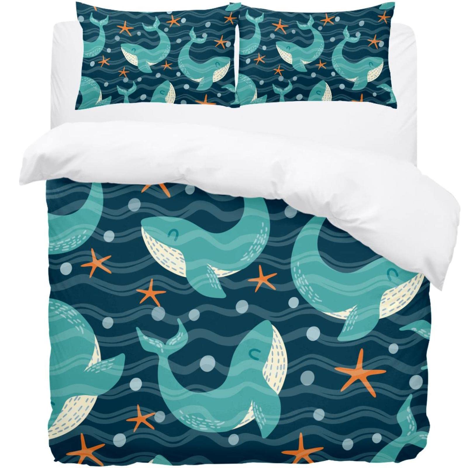 Housse de couette dauphins anti-plis et douce pour un sommeil réparateur