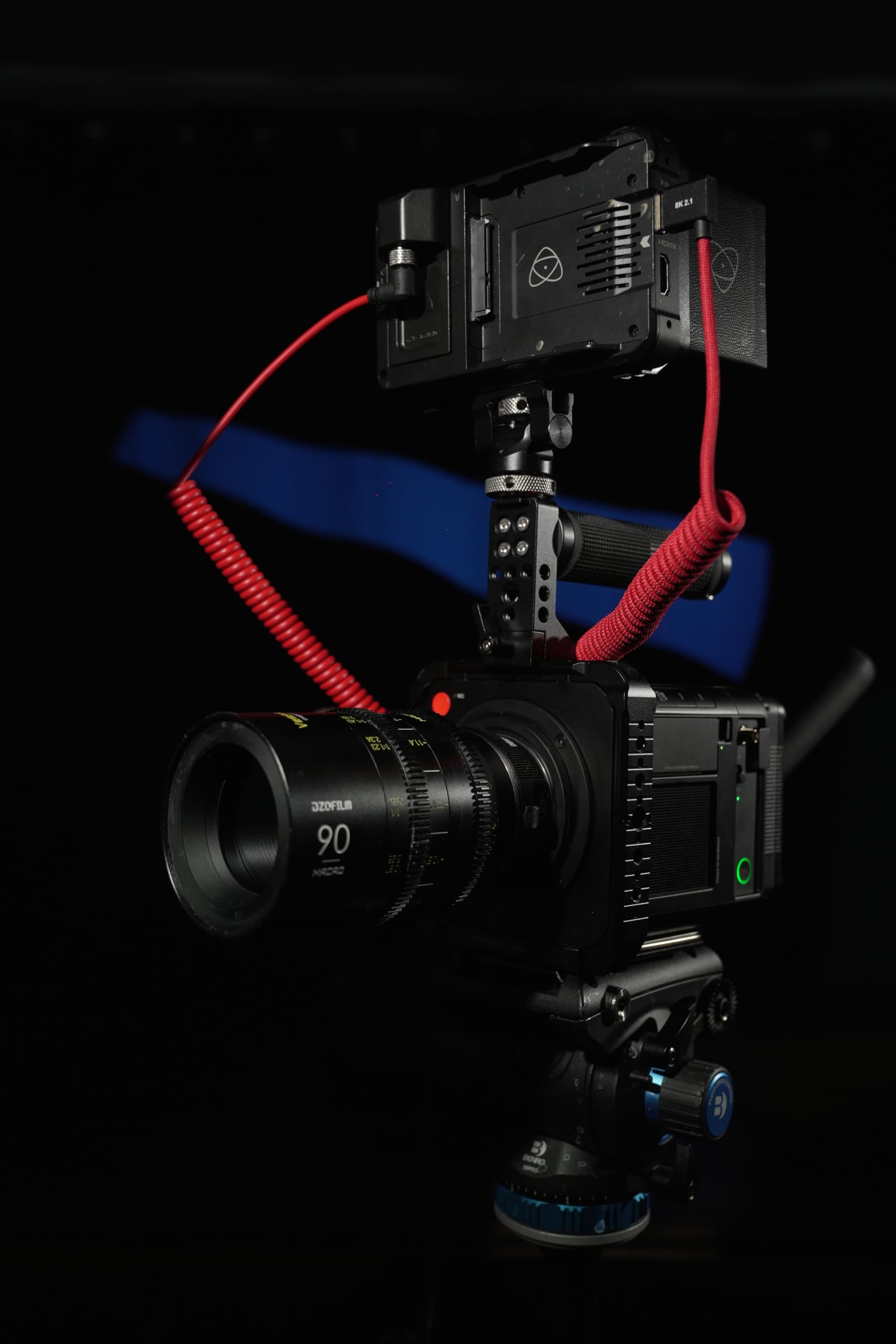 Alvin's Cables Ultra miękki kabel Dtap z blokadą DC 2.1 pod kątem prostym, Atomos Ninja Dtap spiralny kabel zasilający do urządzeń wideo PIX-E7 PIX-E5, do Hollyland Mars 400s