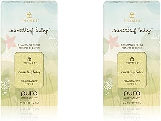 Thymes Pura Refills – 2 Pack of Oil Diffuser Scents – Long-Lasting Pura Diffuser Refills – Premium Home Fragrance – Notes of Rosemary, White Sage, Jasmine and Lemon (Sweetleaf Baby, Pack of 2)