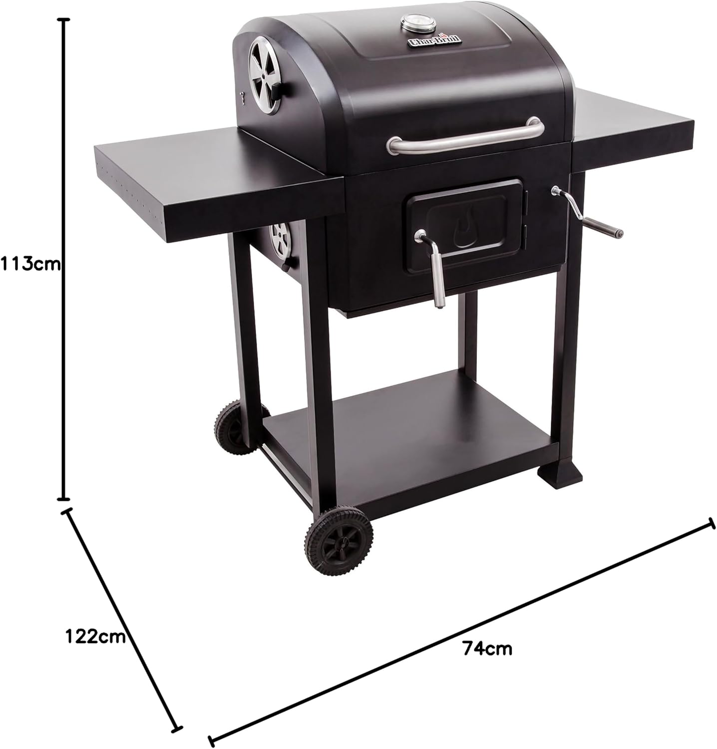 Char-Broil Charcoal Grill 580 with dimensions