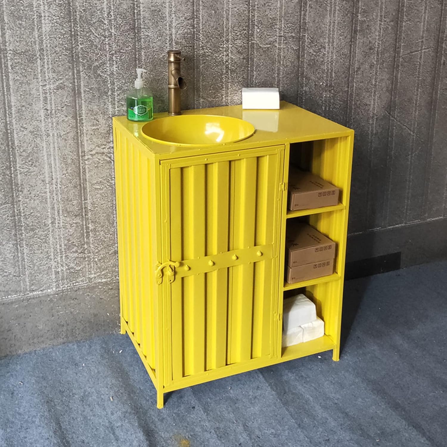 Industrialna Umywalka Łazienkowa W Stylu Retro Loft Do Baru, Ktv, Cyberkawiarni, Trwała Kombinacja Sztuki Z Żelaza, Lustro E, Lustro E