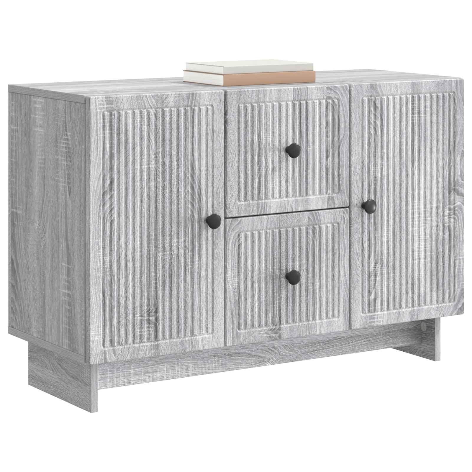 Credenza in Sonoma grigio, 89 x 34,5 x 60 cm, in legno