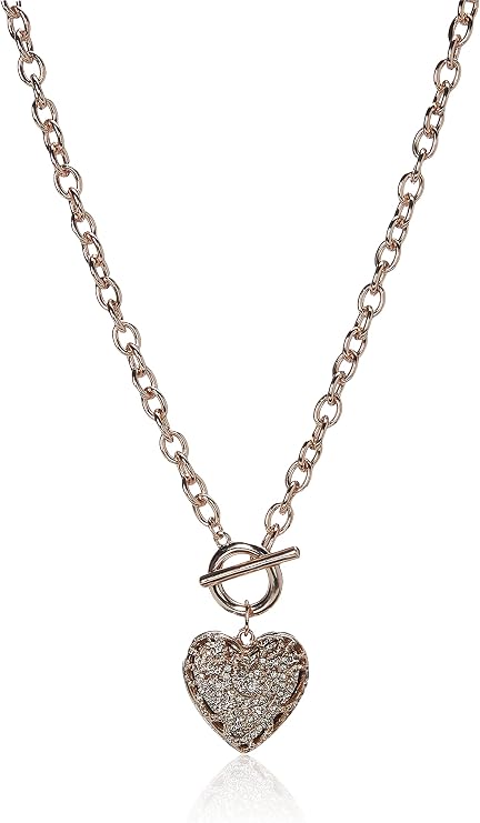 GUESS Swirls Heart Pendant Necklace for Women One Size Crystal Crystal