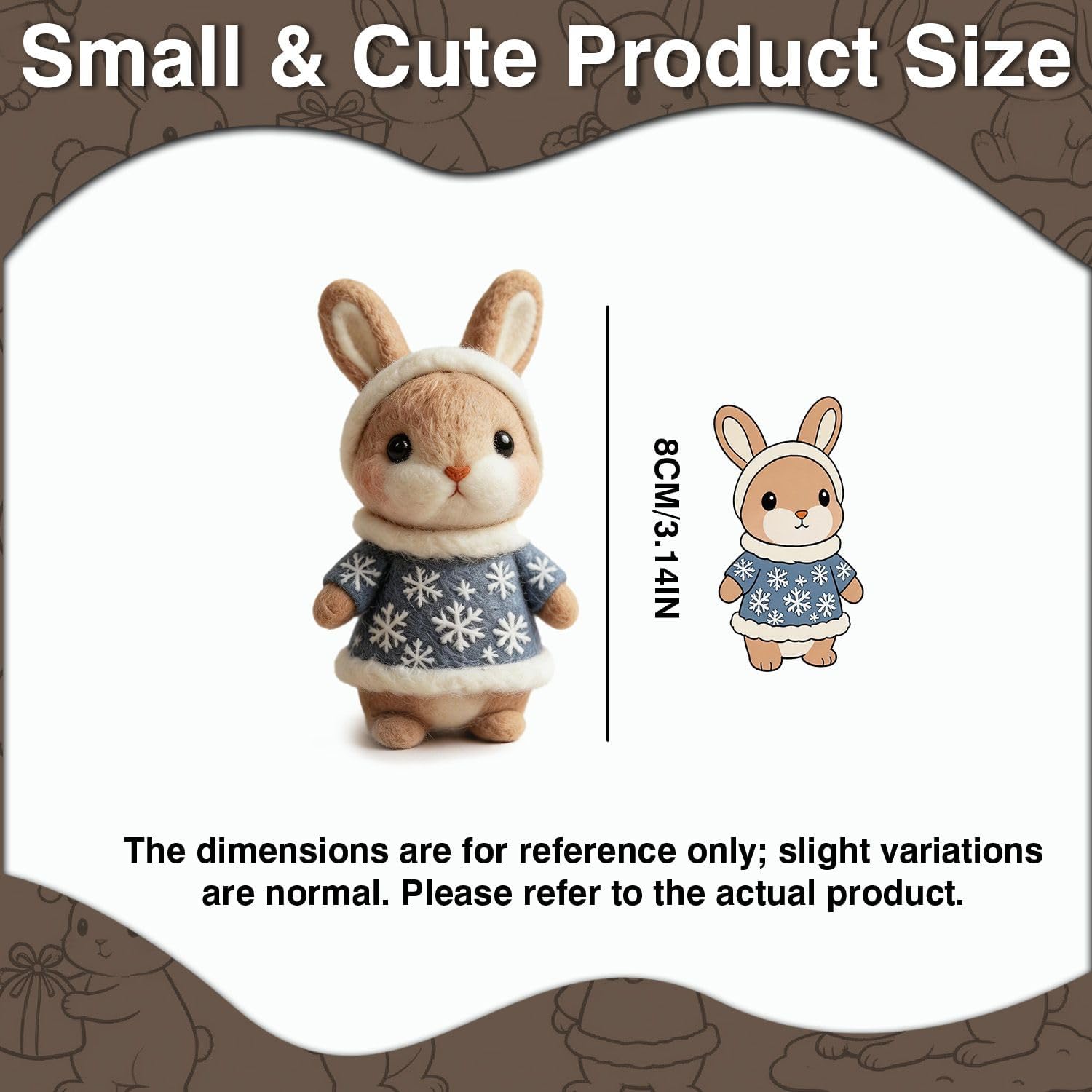 DIY Needle Felting Kit Christmas Santa Bunny – Needle Felting Starter Kit with Fiber Roving, Needles, Felting Pad & Instructions | Felted Animal Kit for Beginners Adults Holiday DIY Craft Gift