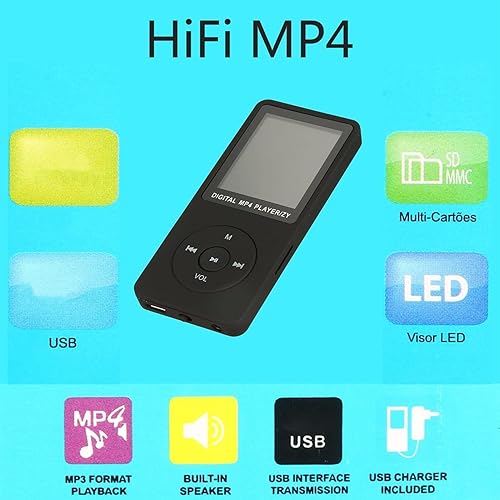Miniatura 2 de Reproductor de MP3 de 32 GB con Bluetooth 5.0, pantalla de 1.8 pulgadas, reproductor de música de sonido HiFi con altavoz, reproductor de audio