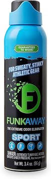 FunkAway Sport Odor Eliminator Spray 3.4 oz Deodorizer Spray for Shoe Smells, Sports Gear, and Hard-to-Clean Items, Odor Neutralizer that Attacks Funk at the Source