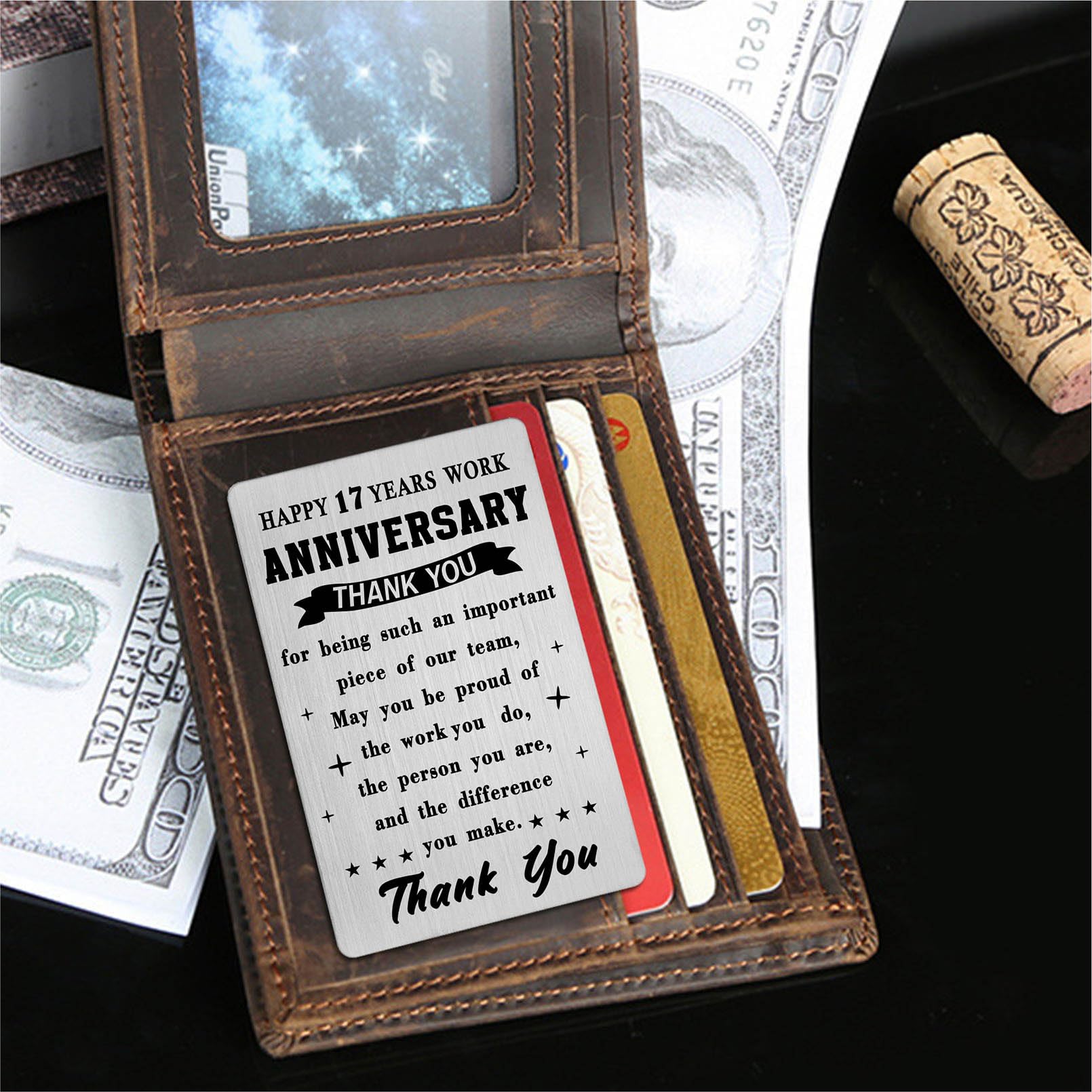 Emideary Happy 17 Years Work Anniversary Keepsake Card for Women Men - Image 3