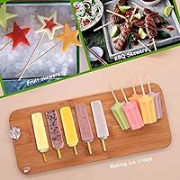 Vista 7 de Moukiween Varillas de madera, 100 varillas redondas de madera de 1/4 x 6 pulgadas para manualidades, decoración del hogar, soporte de pasteles