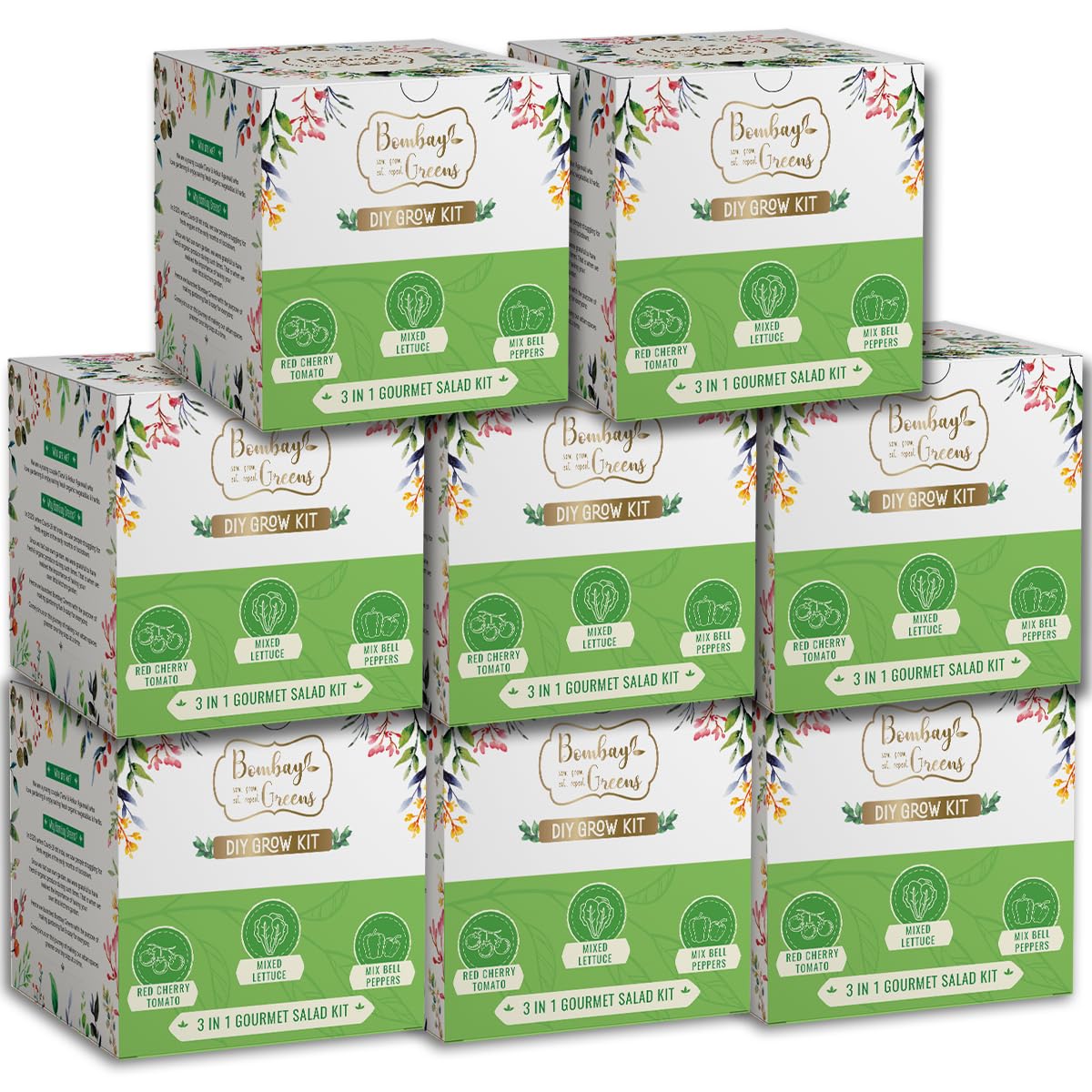 3 in 1 Salad DIY Grow Kit – Gardening kit for Birthday Return Gift idea For Kids, Home Gardener – (Lettuce, Bell Pepper & Cherry Tomato Seeds) - Combo Pack of 8-image-45