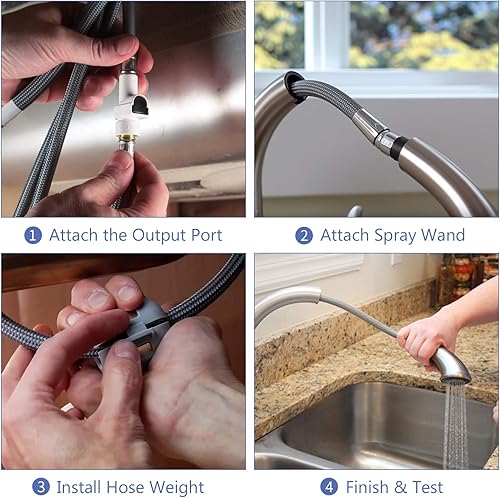 Miniatura 7 de Kit de manguera de repuesto para grifos de cocina Moen (extraíble 159560)