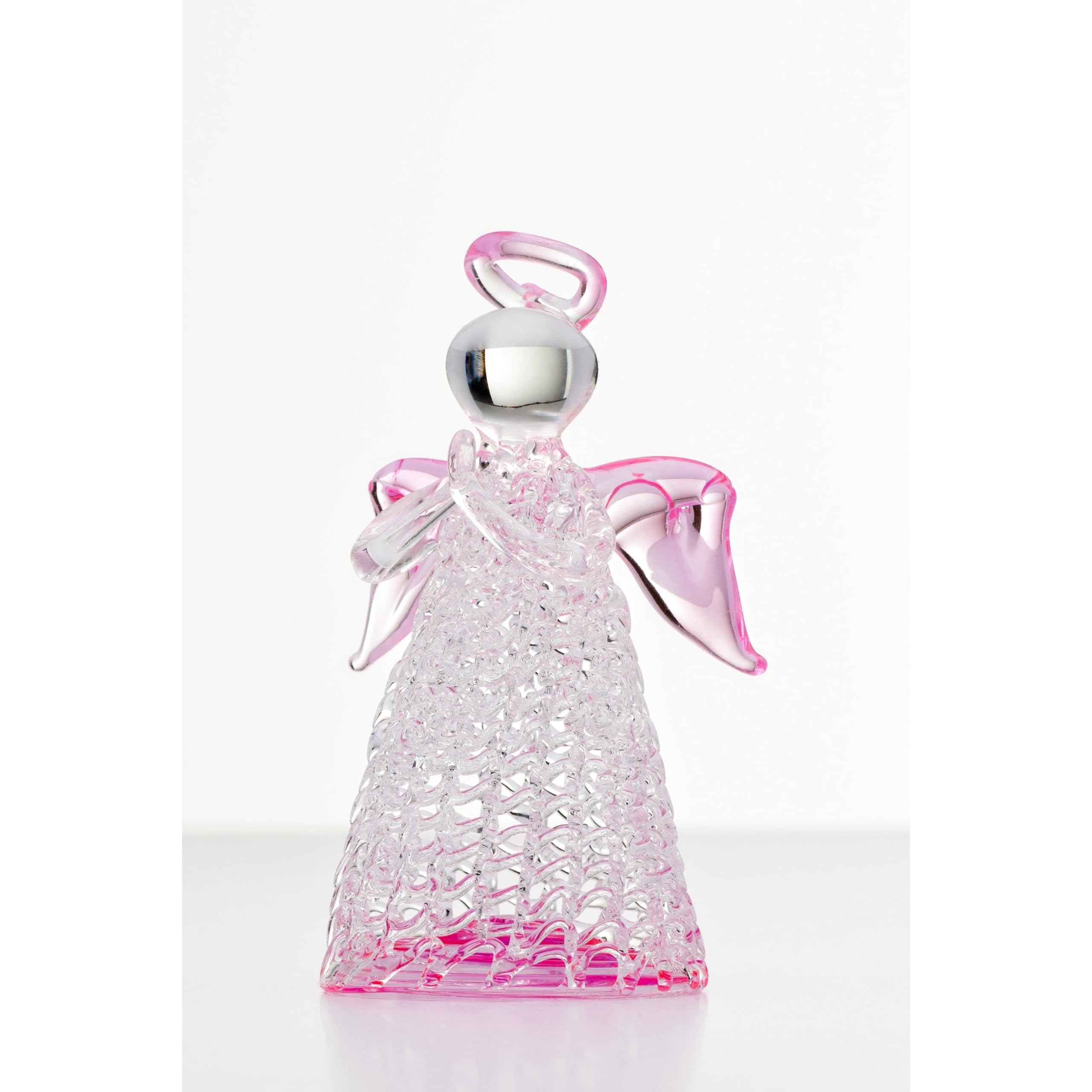 Sienna Glass Keepsake Angel Pink