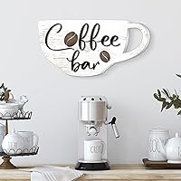 Vista 1 de Kigley Letreros de madera para barra de café, decoración de pared de 13 x 6.7 pulgadas, accesorios para oficina, cocina, granja, hogar, estación