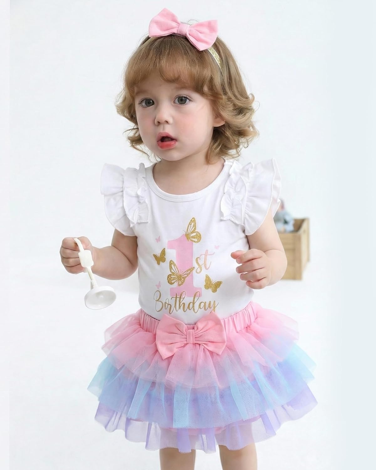 Mioglrie Baby Girl Clothes 1st Birthday Girl Outfit Romper Tutu Skirt Set 3 6 12 18 Months Half Birthday Girl Outfit - Image 4