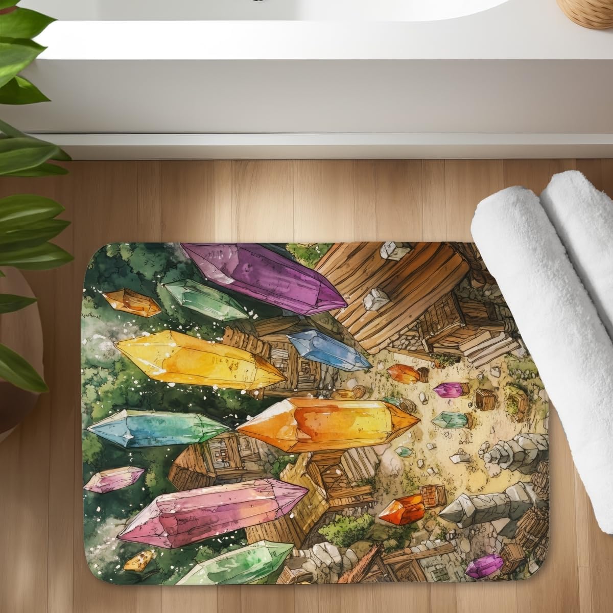 MWW C1BM17247CW6Y9 17 x 24 in. from Above Yellow Bath Mat - Stylish Home Decor Solution