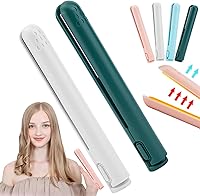 Vista 9 de Mini plancha de pelo de doble propósito, cerámica, portátil, 2 en 1, azul