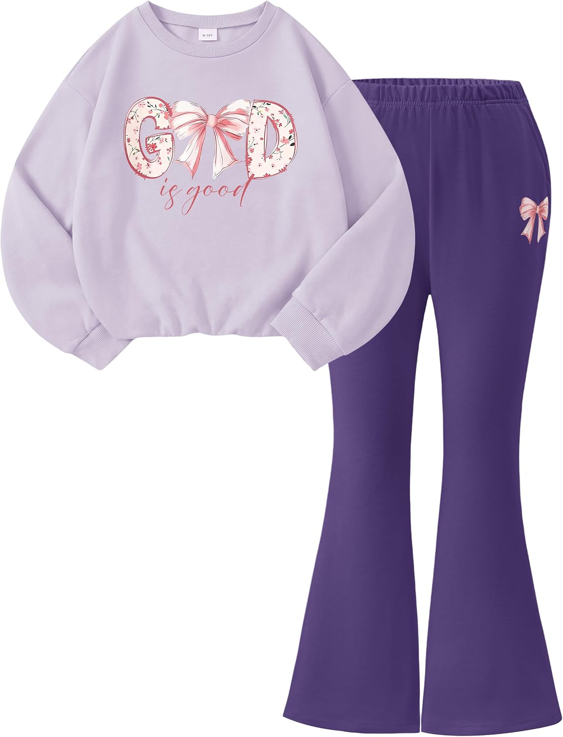 GEMLON Girls Clothes Graphic Sweatshirt Flared Pants Girls Outfits
