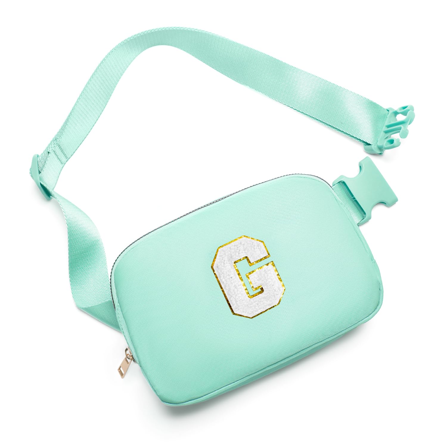 Gitus Birthday Gifts for 8 9 10 11 12 13 Year Old Girls Personalized Fanny Pack Crossbody Bags with Initial Letter Patch Belt Bag for Teen Girls Cute Trendy Stuff Travel Essentials (Mint Green-G)