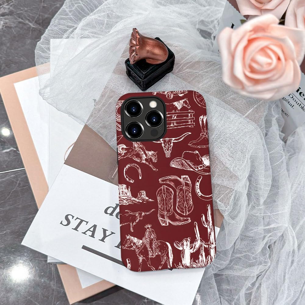 Compatible with iPhone 16 Pro Max,Anti-Scratch Frosted Case Cover,Collage Country Cowboy - Image 7