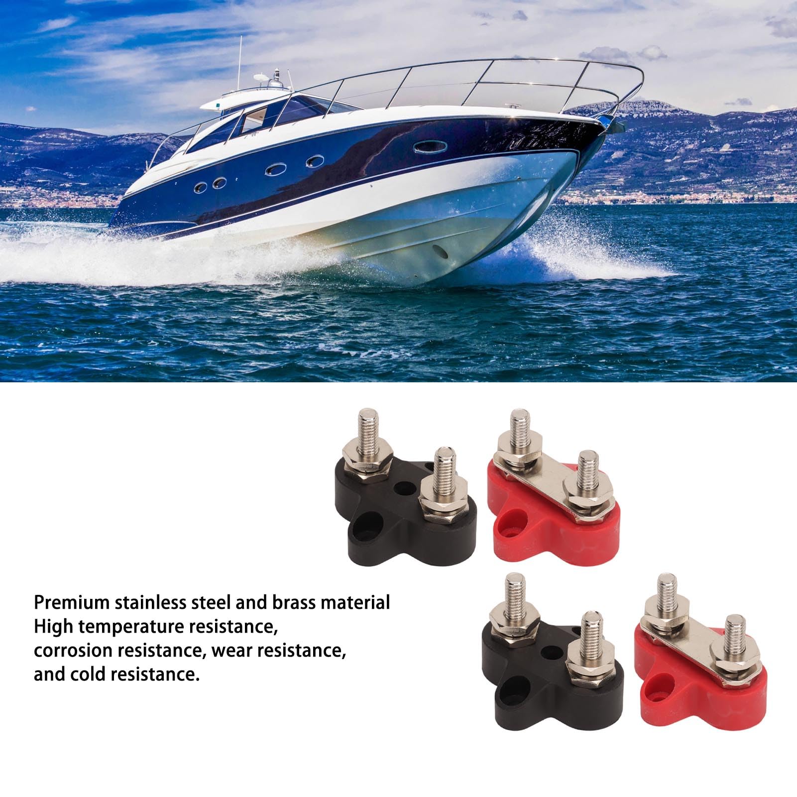 4x Anschlussbolzen Stromverteilerblock – 12V/24V, Sammelschiene, Für LKW, Wohnmobil, Solar, Marine