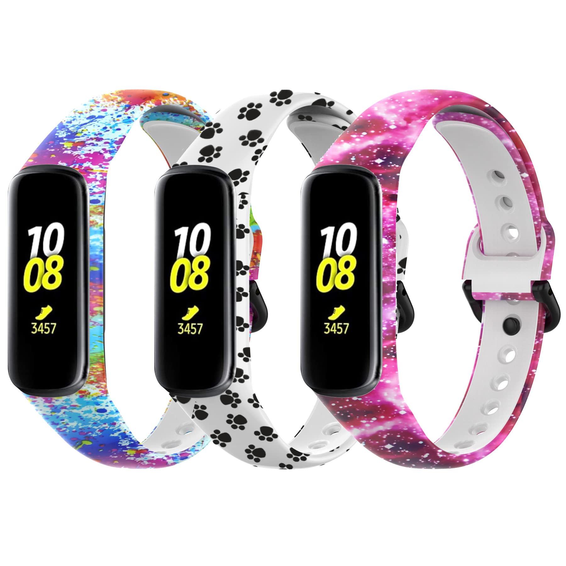 Galaxy Fit 2 paski zastępcze, do Galaxy Fit 2, 3-pak, regulowane silikonowe paski do zegarków, opaski na nadgarstek, pasuje do Samsung Galaxy Fit 2 SM-R220 (nie do Galaxy Fit) (E)