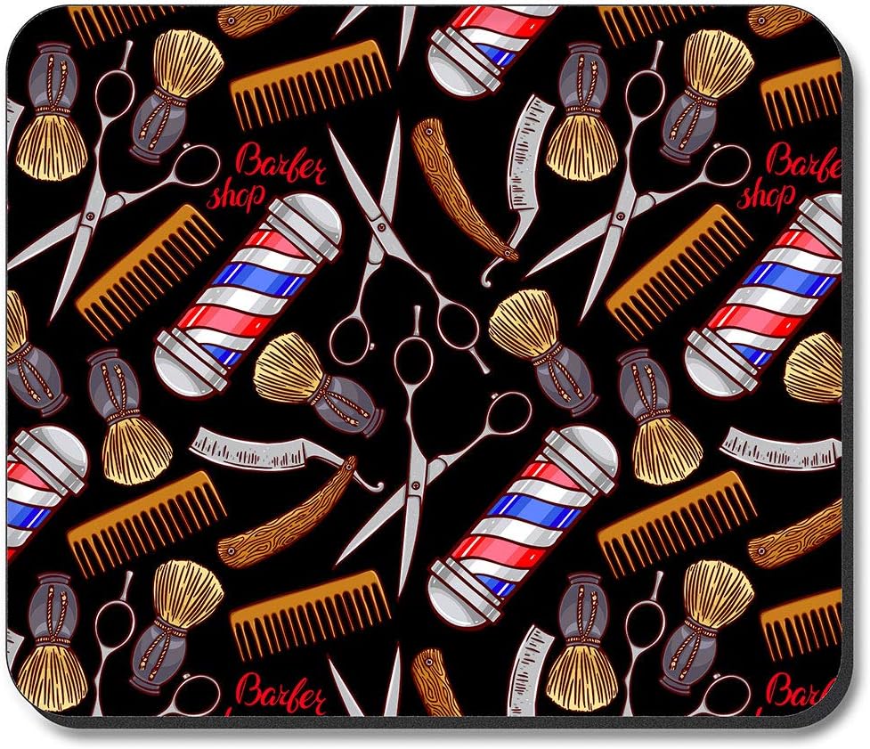 Art Plates Thick Mouse Pad - Seamless Barber Shop