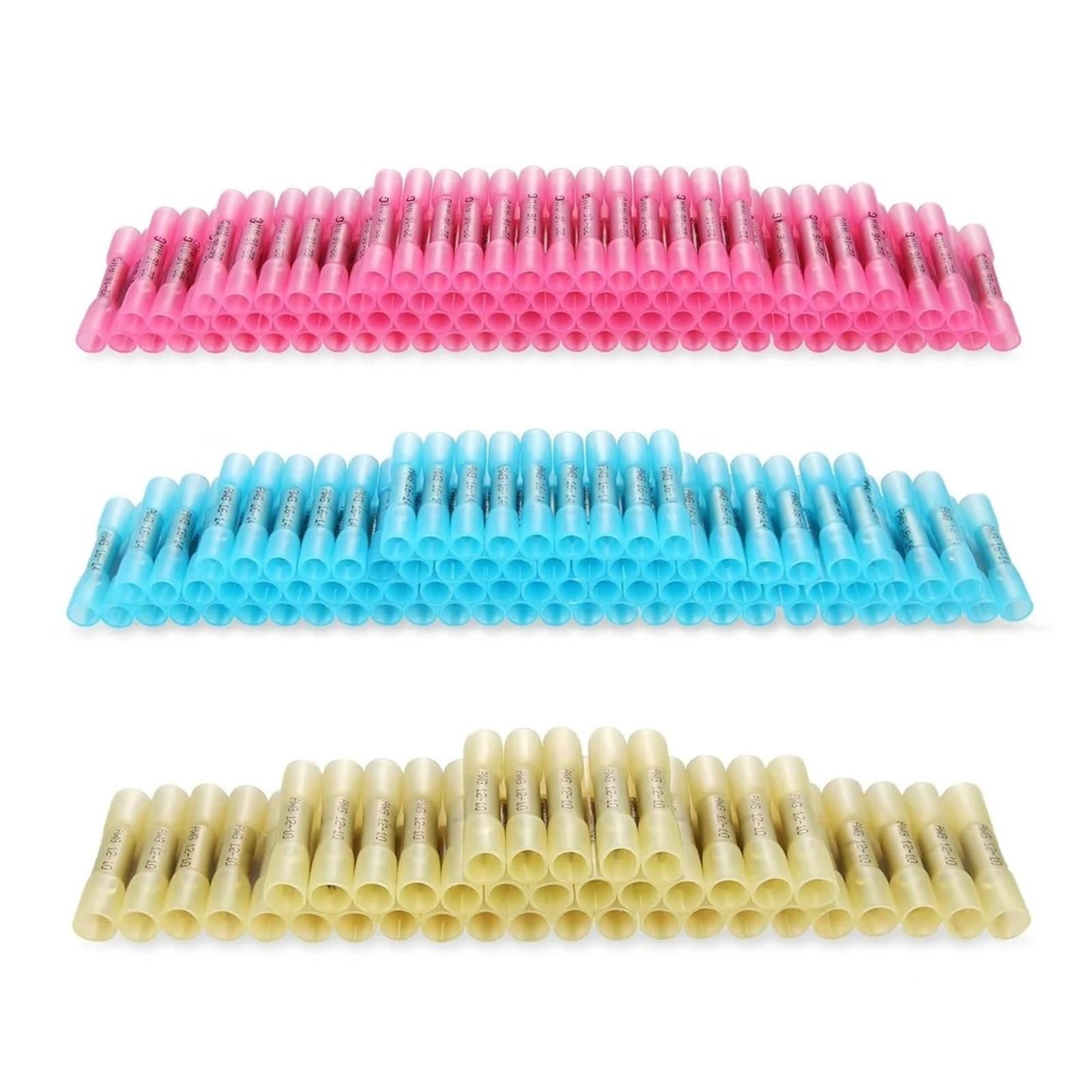 ICXLPMC 300PCS Heat Shrink Butt Connectors Insulated Crimping Terminals Electrical Splice Wire Cable Crimp Connector Kit