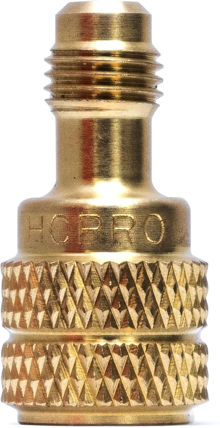 HCPRO R410A Straight Adapter | 1/4" SAE Male × 5/16" (1/2"-20 UNF) Female | HVAC Refrigerant Coupler Fitting | Mini Split AC Charging Tool | Air Conditioner Service Connector